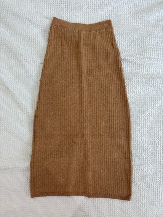 Free People Ribbed Brown Midi Skirt - Picture 2 of 4